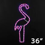 36" Pink Flamingo LED Rope Light Motif 
