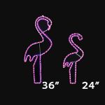 36" Pink Flamingo LED Rope Light Motif 