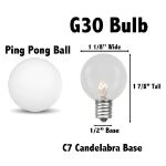 25 G30 Globe Light String Set with Clear Bulbs on White Wire