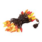 Yellow/Red/Orange 70 LED C6 Strawberry Mini Lights Commercial Grade on Brown Wire