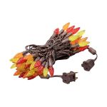 Yellow/Red/Orange 70 LED C6 Strawberry Mini Lights Commercial Grade on Brown Wire