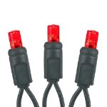 50 LED Red LED Christmas Lights 11' Long on Black Wire