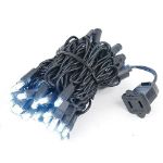 50 LED Pure White LED Christmas Lights 11' Long on Black Wire