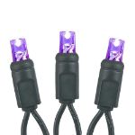 50 LED Purple LED Christmas Lights 11' Long on Black Wire