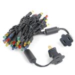 50 LED Multi LED Christmas Lights 11' Long on Black Wire