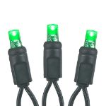50 LED Green LED Christmas Lights 11' Long on Black Wire