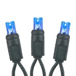 50 LED Blue LED Christmas Lights 11' Long on Black Wire