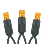 50 LED Amber LED Christmas Lights 11' Long on Black Wire