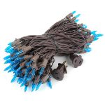 Teal Christmas Mini Lights 100 Light 50 Feet Long on Brown Wire