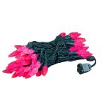 *NEW* TrueTwinkle® Pink 70 LED C6 Strawberry Mini Lights Commercial Grade on Green Wire