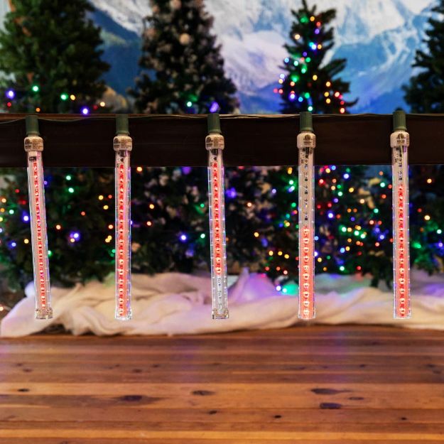 12" LED Cascading Meteor Starfall Tube Red Pack of 5