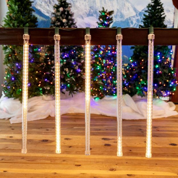 24" LED Cascading Meteor Starfall Tube Warm White Pack of 5