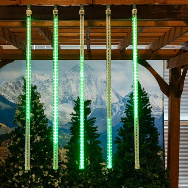 36" LED Cascading Meteor Starfall Tube Green Pack of 5