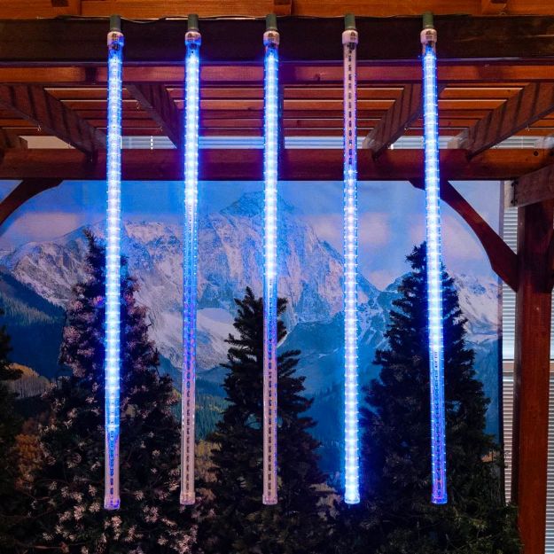 36" LED Cascading Meteor Starfall Tube Blue Pack of 5