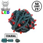 Coaxial 50 LED Red 6" Spacing Green Wire