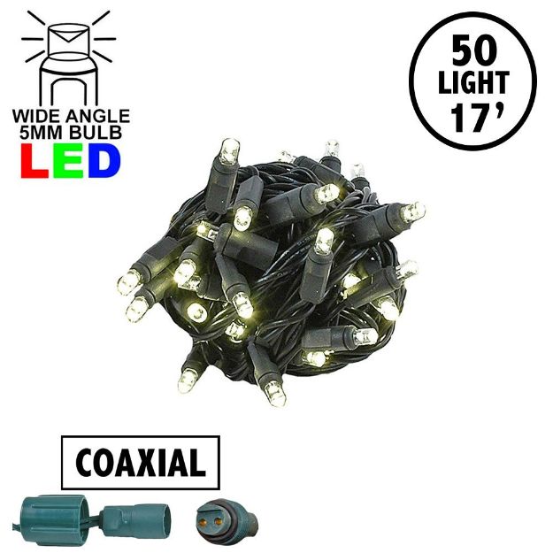 Coaxial 50 LED Warm White 4" Spacing Black Wire