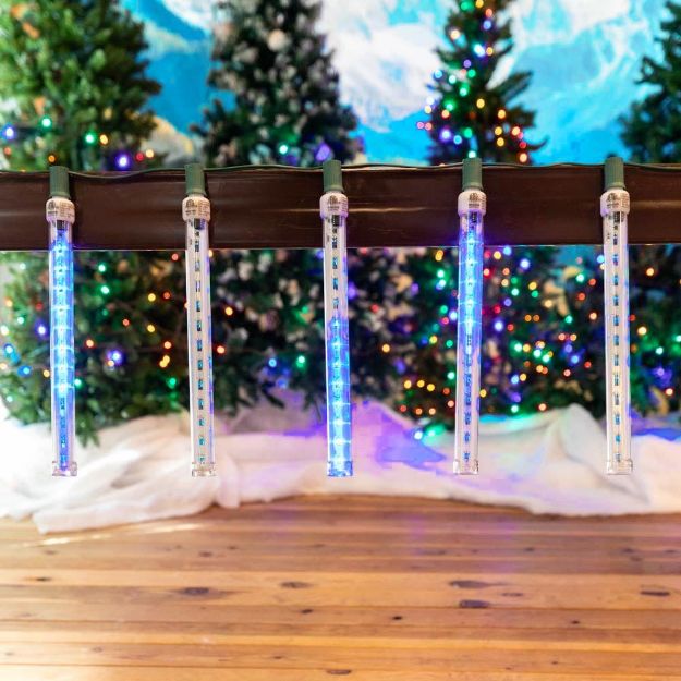 12" LED Cascading Meteor Starfall Tube Blue Pack of 5