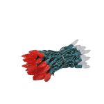 Coaxial Red/Pure White 70 LED C6 Strawberry Mini Lights Commercial Grade on Green Wire