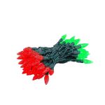 Coaxial Red/Green 70 LED C6 Strawberry Mini Lights Commercial Grade on Green Wire