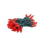 Coaxial Red 70 LED C6 Strawberry Mini Lights Commercial Grade on Green Wire