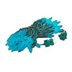 *NEW* TrueTwinkle® Teal 70 LED C6 Strawberry Mini Lights Commercial Grade on Green Wire