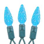 *NEW* TrueTwinkle® Teal 70 LED C6 Strawberry Mini Lights Commercial Grade on Green Wire