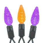 *NEW* True Twinkle Purple/Orange 70 LED C6 Strawberry Mini Lights Commercial Grade on Black Wire