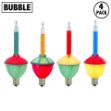 Red/Blue/Orange/Green Classic Bubble Light With Multi Base Replacements 4 Pack 