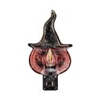 Halloween Night Light - Pumpkin in Witch Hat - Swivel Plug w/LED Bulb