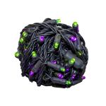 Commercial Grade Wide Angle 50 LED Purple/Lime 25' Long on Black Wire