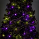 *NEW* TrueTwinkle® LED Mini Lights 50 LED Purple & Lime 25' Long Black Wire