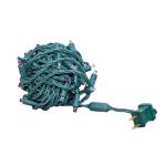 Commercial Grade Wide Angle 50 LED Purple/Pure White 25' Long on Green Wire