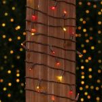 Commercial Grade Wide Angle 50 LED Yellow/Red/Orange 17' Long on Brown Wire
