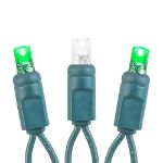 Commercial Grade Wide Angle 50 LED Green/Pure White White 25' Long on Green Wire