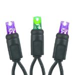 *NEW* TrueTwinkle® LED Mini Lights 50 LED Purple & Lime 25' Long Black Wire