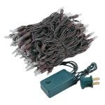 Clear Multi Function Chasing Christmas Lights Brown Wire