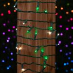 Commercial Grade Wide Angle 50 LED Green/Pure White White 25' Long on Green Wire