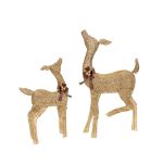 Pre-Lit Fawn with Doe Decoration Warm White LED 38 in. and 28 in.