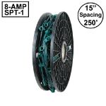 Novelty Lights C7 250' Spool  15" Spacing  8 Amp Green Wire