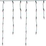 Red LED Icicle Lights on Green Wire 150 Bulbs
