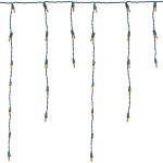Orange (amber) LED Icicle Lights on Green Wire 150 Bulbs