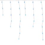 Blue LED Icicle Lights on White Wire 150 Bulbs