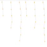 Orange (amber) LED Icicle Lights on White Wire 150 Bulbs