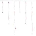 Red/White/Blue LED Icicle Lights on White Wire 150 Bulbs