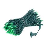 Commercial Grade Wide Angle 100 LED Green 50' Long on Green Wire