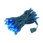 Commercial Grade Wide Angle 100 LED Blue 50' Long on Green Wire