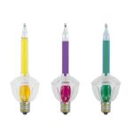 Yellow/Purple/Green Bubble Light Clear Multi Base Set with Silver Glitter