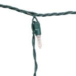 Orange (amber) LED Icicle Lights on Green Wire 150 Bulbs