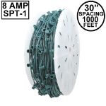 Novelty Lights Commercial Grade C7 1000' Spool 30" Spacing 8 Amp Green Wire