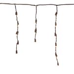 Warm White LED Icicle Lights on Brown Wire 70 Bulbs